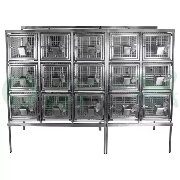 ТД ВЕТ Стеллаж с клетками для лабораторных кроликов 1860х650х1700(1850)h мм