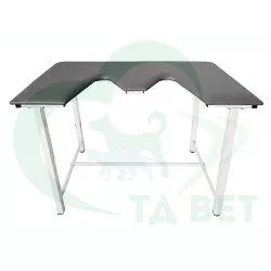 ТД ВЕТ Стол ветеринарный СВУ-5 для УЗИ, 1320x720x900, каркас белый, серая обивка