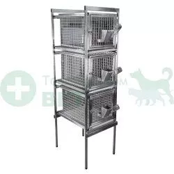 ТД ВЕТ Стеллаж с клетками для лабораторных кроликов 650х480х1720h на ножках