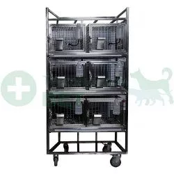 ТД ВЕТ Стеллаж с клетками для лабораторных кроликов 1060х500х1700(1850)h