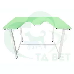 ТД ВЕТ Стол ветеринарный СВУ-5 для УЗИ, 1320x720x900, каркас белый, зеленая обивка