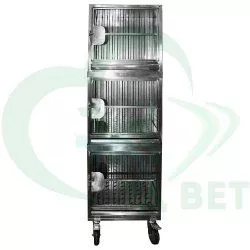 ТД ВЕТ Модуль из 3 клеток из нержавеющей стали 500х500х1570(1730)с колёсами