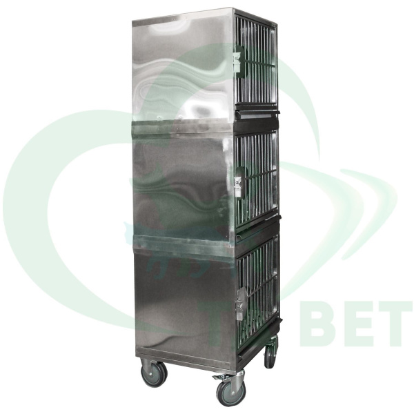 ТД ВЕТ Модуль из 3 клеток из нержавеющей стали 500х500х1570(1730)с колёсами