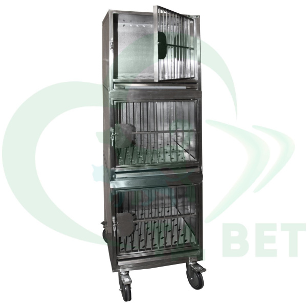 ТД ВЕТ Модуль из 3 клеток из нержавеющей стали 500х500х1570(1730)с колёсами
