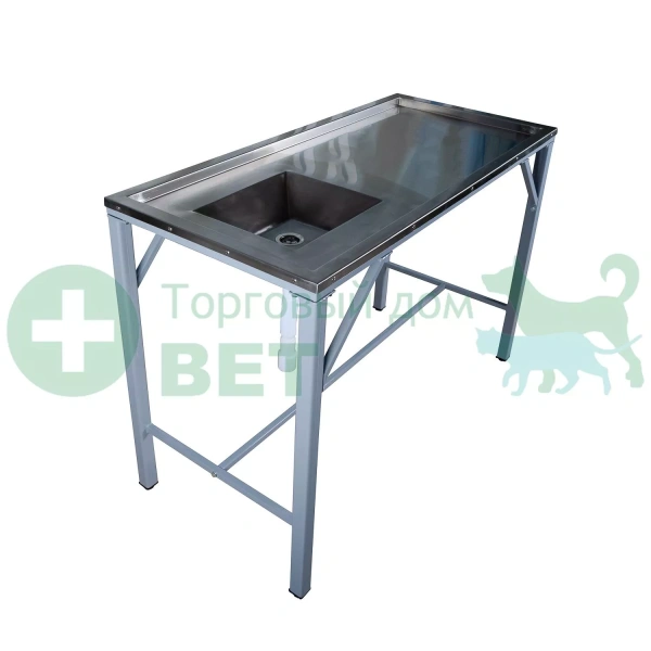 ТД ВЕТ Стол стоматологический VETBOT-76.00, 1300х600х800 мм, каркас серый, (без полки)