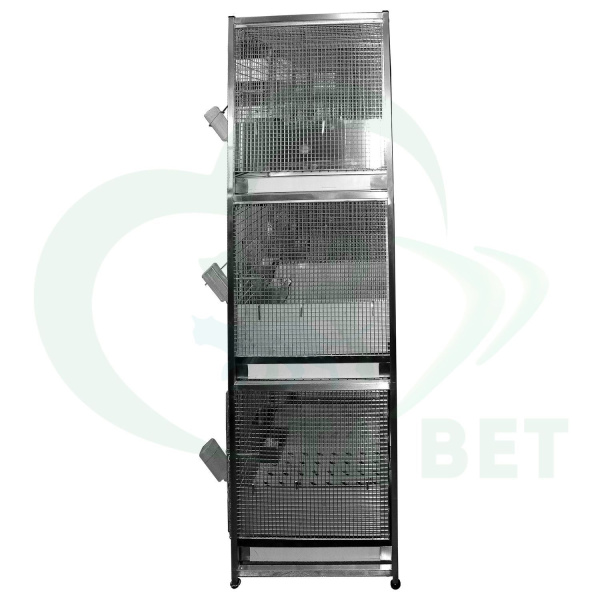 ТД ВЕТ Стеллаж c 6 подвесными клетками из нержавеющей стали 1090х500х1575(1645)h
