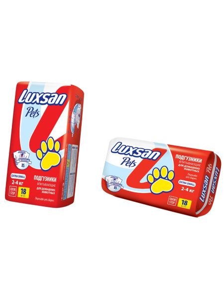 Подгузники LUXSAN Premium для животных XS 2-4 кг, 18 шт