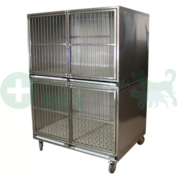 ТД ВЕТ  Модуль из 2 клеток из нерж. стали (для лаб. собак) 1200х900х1600(1760)h