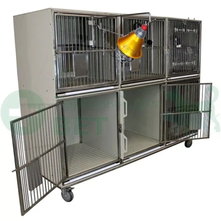ТД ВЕТ Модуль из 6 клеток из полипропилена для кошек 2100х700х1500(1660)h