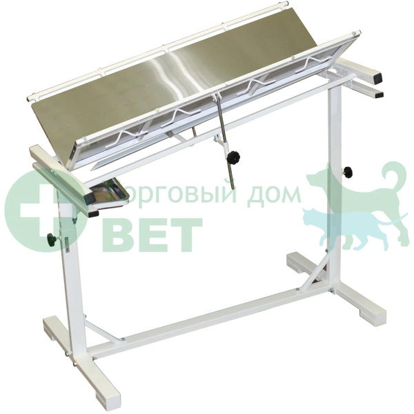 ТД ВЕТ Стол ветеринарный СВУ-37.02, 1290x700x700-1030h мм (каркас белый)