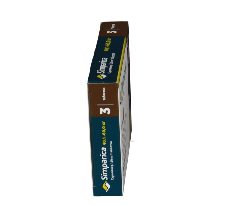 Zoetis Симпарика, жевательные таблетки для собак весом от 40-60кг, 120 мг, 3 таб.
