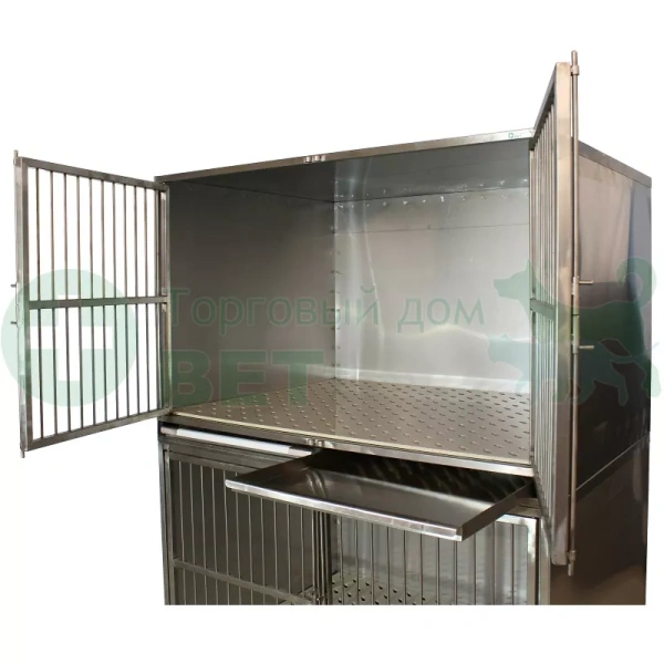 ТД ВЕТ  Модуль из 2 клеток из нерж. стали (для лаб. собак) 1200х900х1600(1760)h