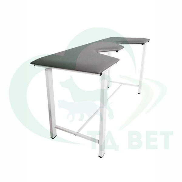 ТД ВЕТ Стол ветеринарный СВУ-5 для УЗИ, 1320x720x900, каркас белый, серая обивка