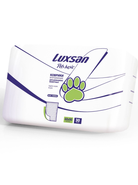 Коврики (пеленки) LUXSAN Basic для животных 60х90, 30 шт